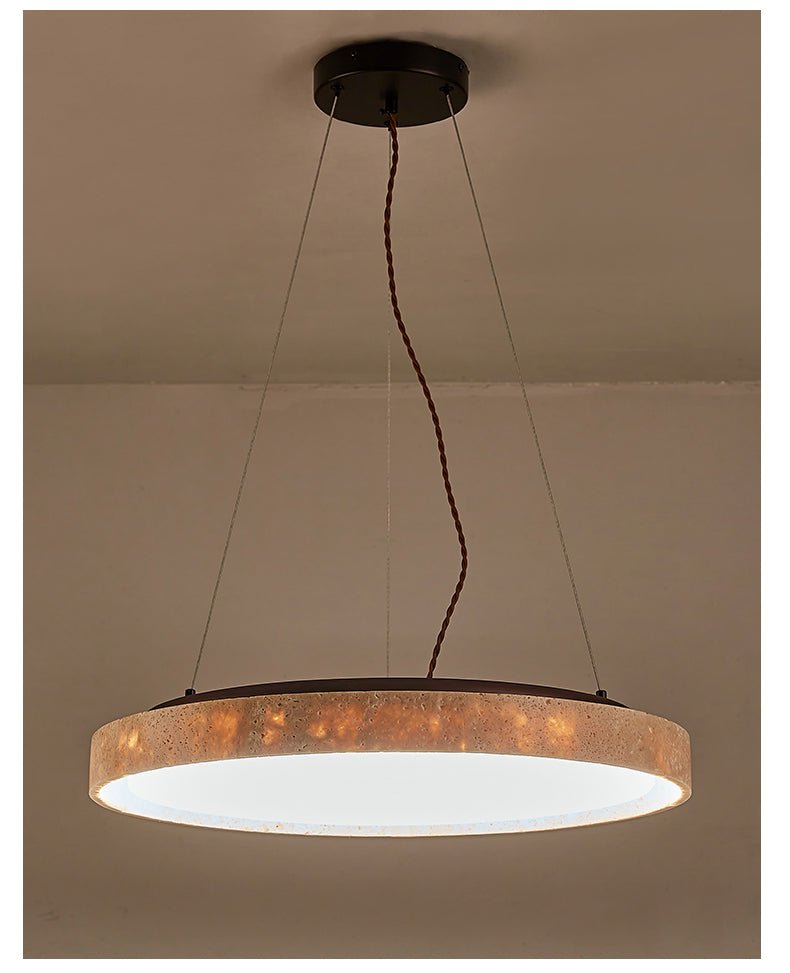 Seranena Travertine Circle LED Pendant Light