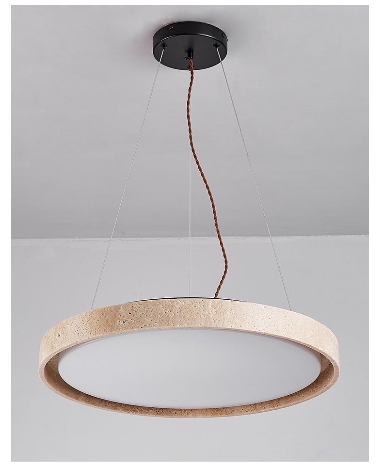 Seranena Travertine Circle LED Pendant Light