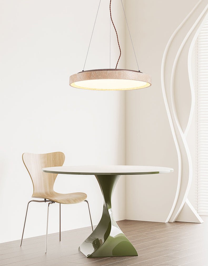 Seranena Travertine Circle LED Pendant Light