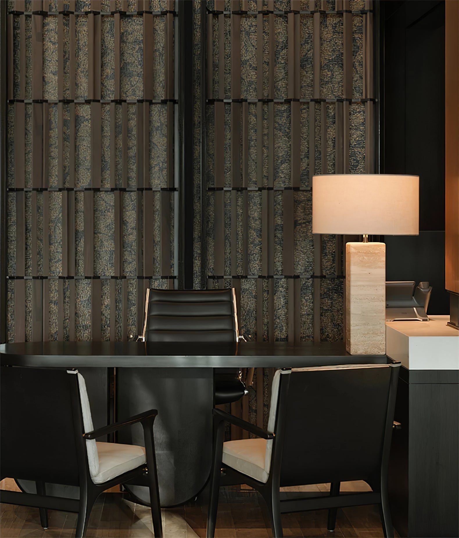 Tavarette Travertine Column Table Lamp