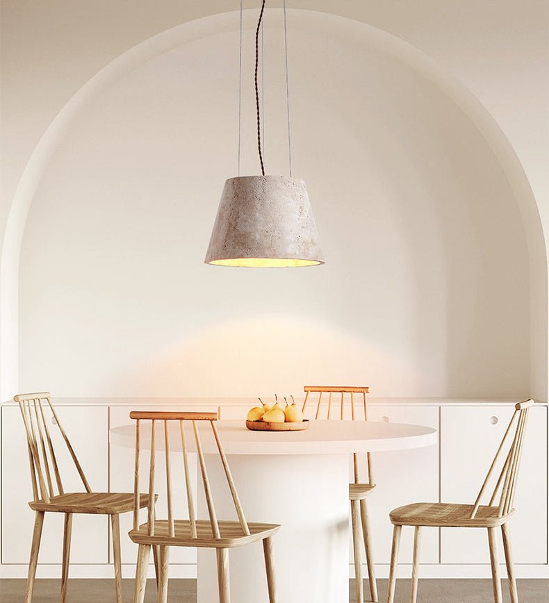 Briven Travertine Cone Pendant Lamp