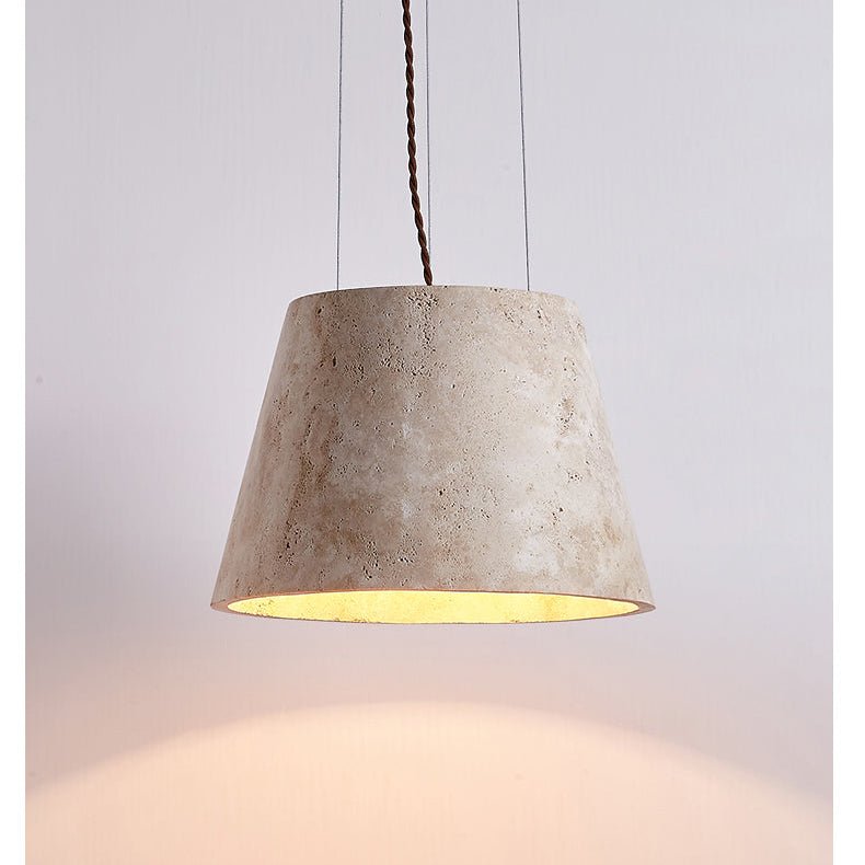 Briven Travertine Cone Pendant Lamp