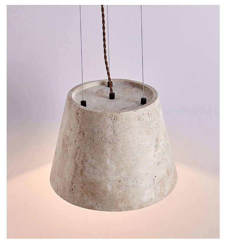 Briven Travertine Cone Pendant Lamp