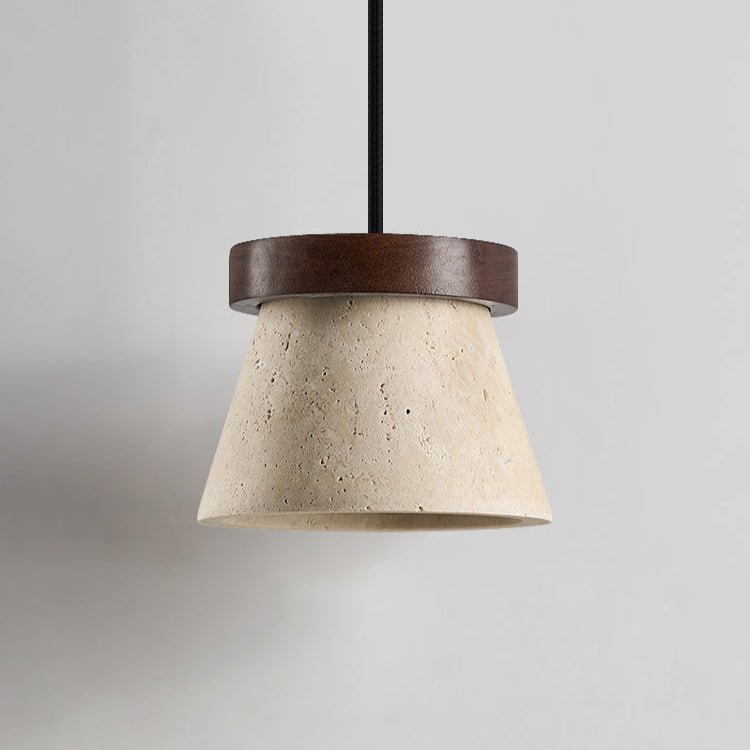 Valisielle Travertine Cone Ring Pendant Light
