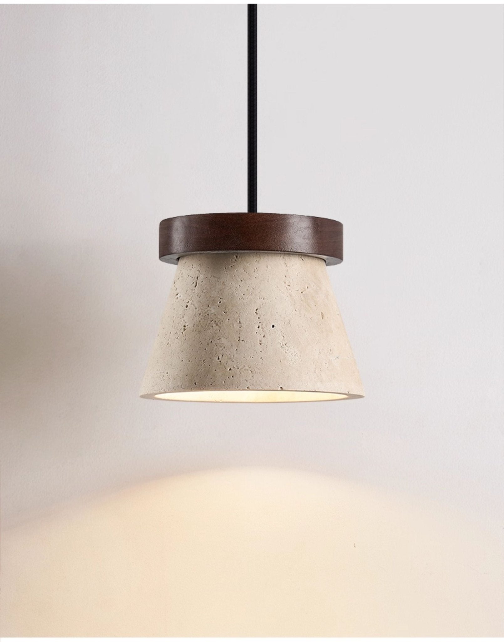 Valisielle Travertine Cone Ring Pendant Light