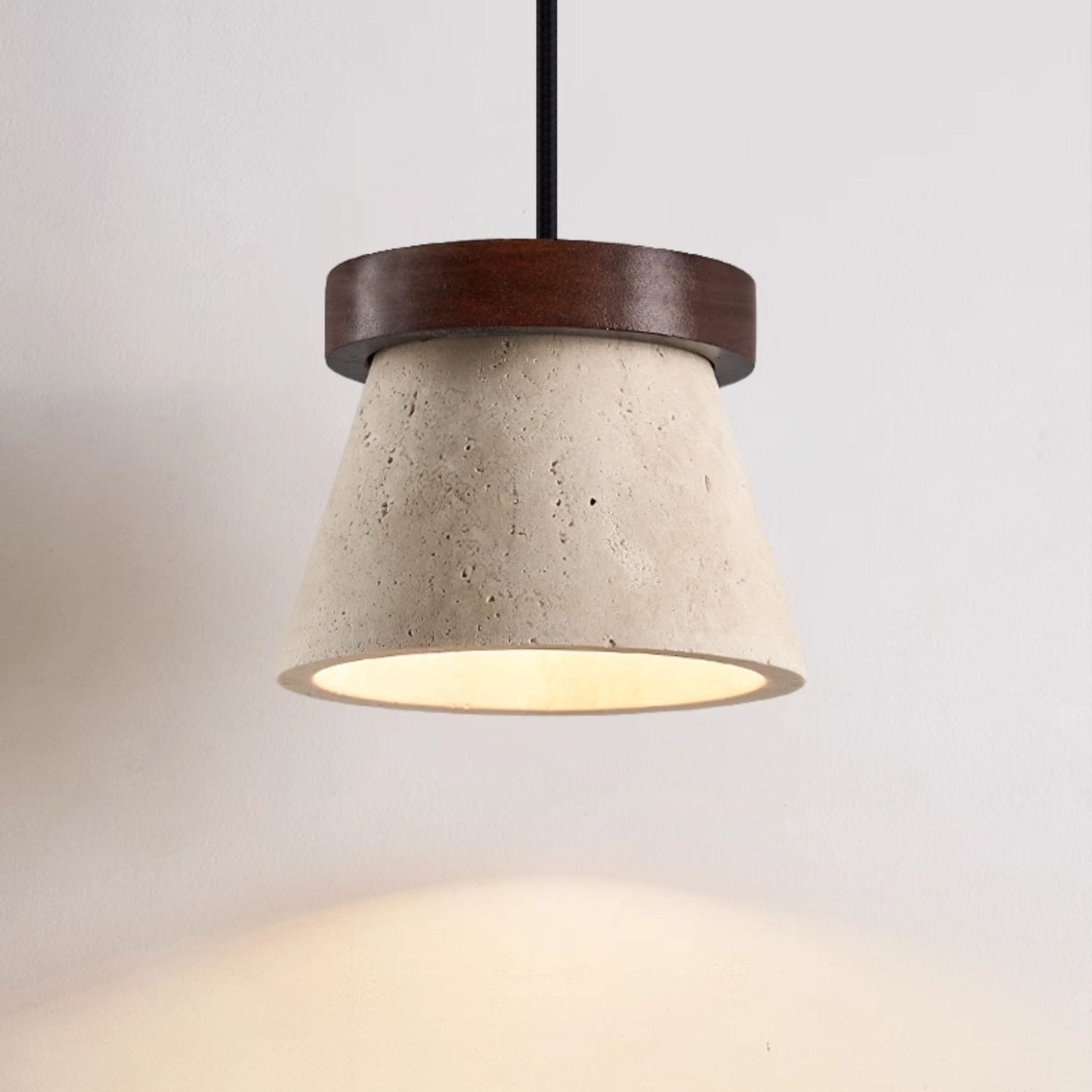 Valisielle Travertine Cone Ring Pendant Light