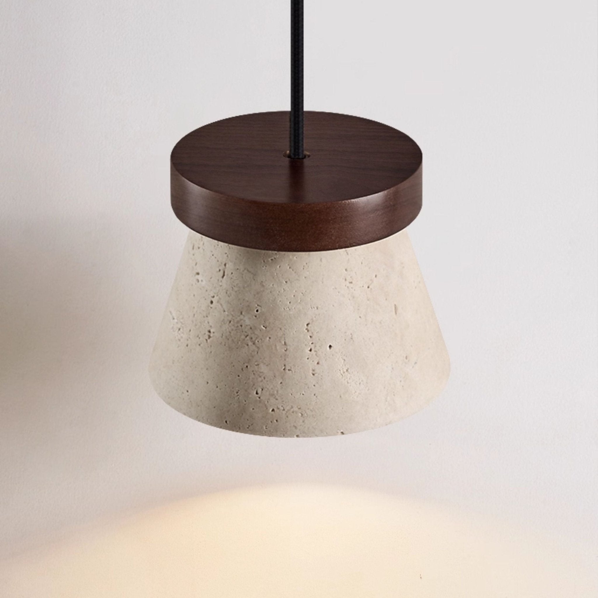 Valisielle Travertine Cone Ring Pendant Light