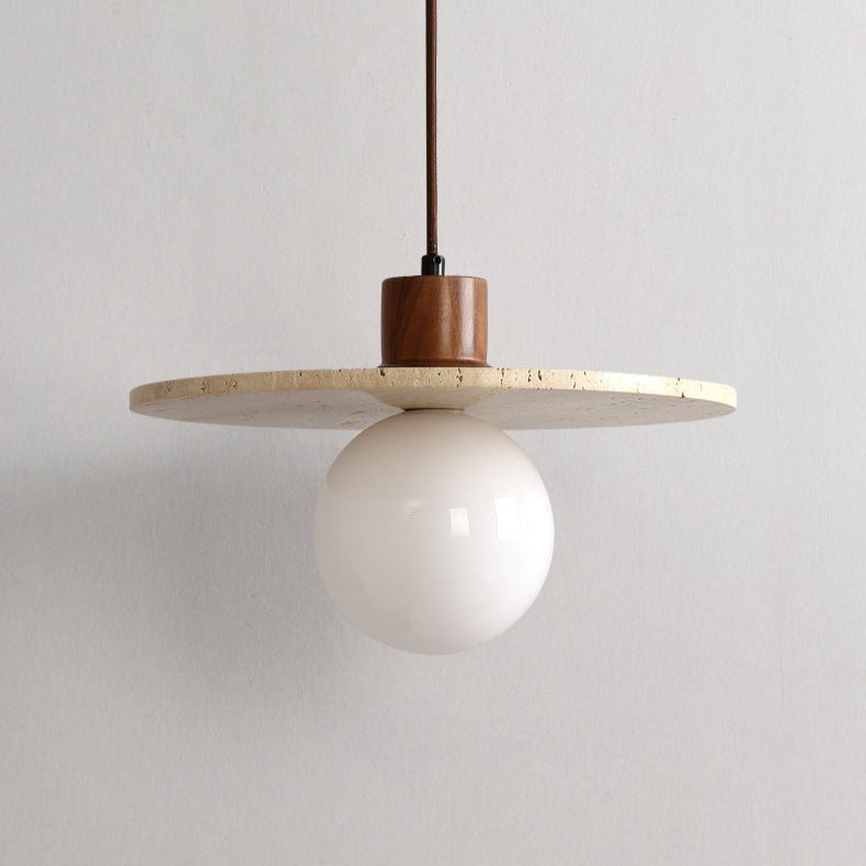 Tavuia Travertine Halo Pendant Light