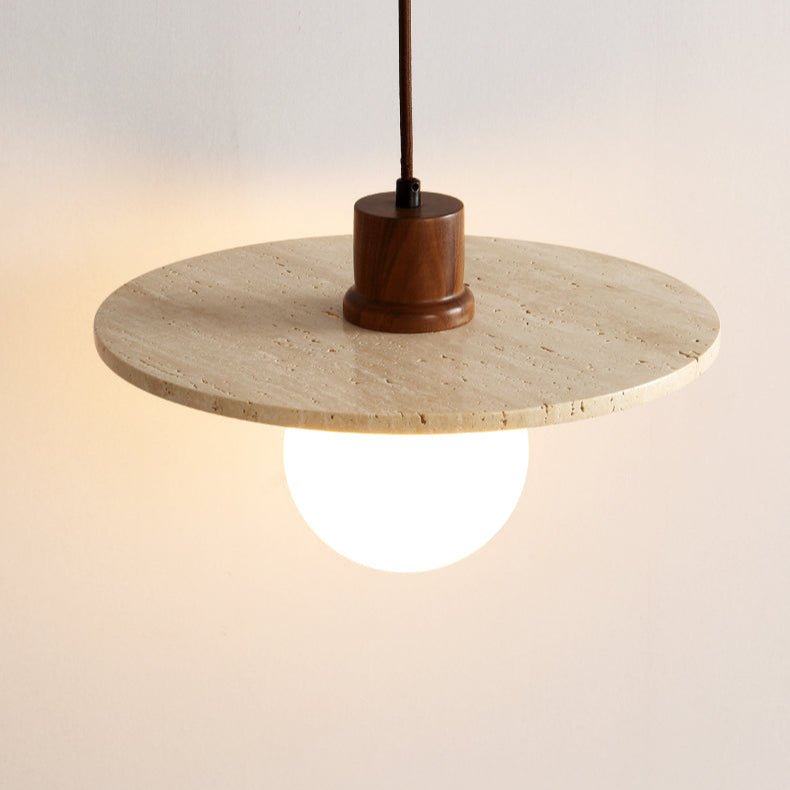 Tavuia Travertine Halo Pendant Light