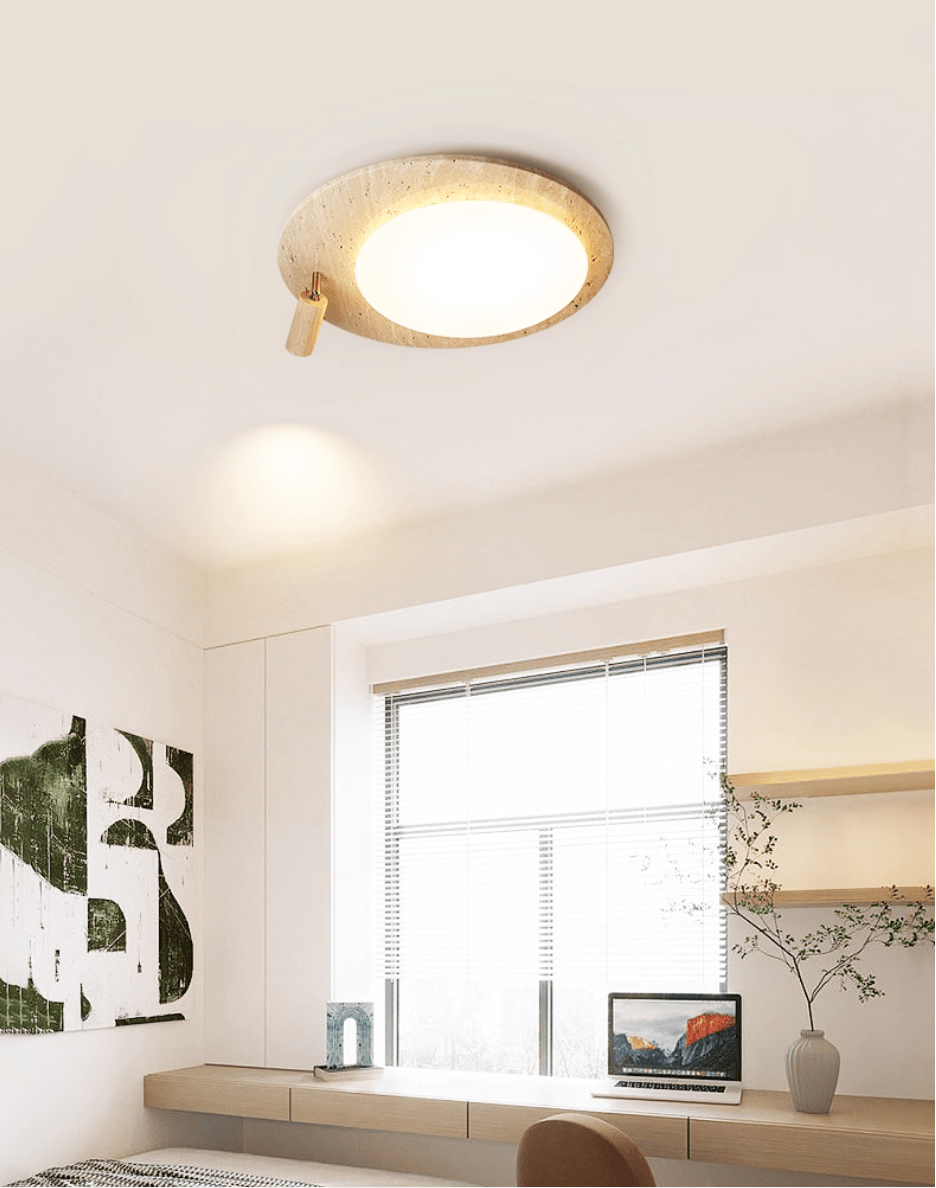Nivorne Travertine Oval Knob Ceilling Lamp