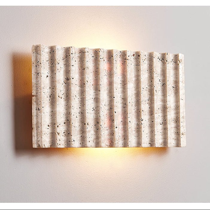 Noriora Travertine Ribbed Wall Sconce