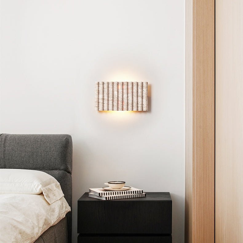 Noriora Travertine Ribbed Wall Sconce