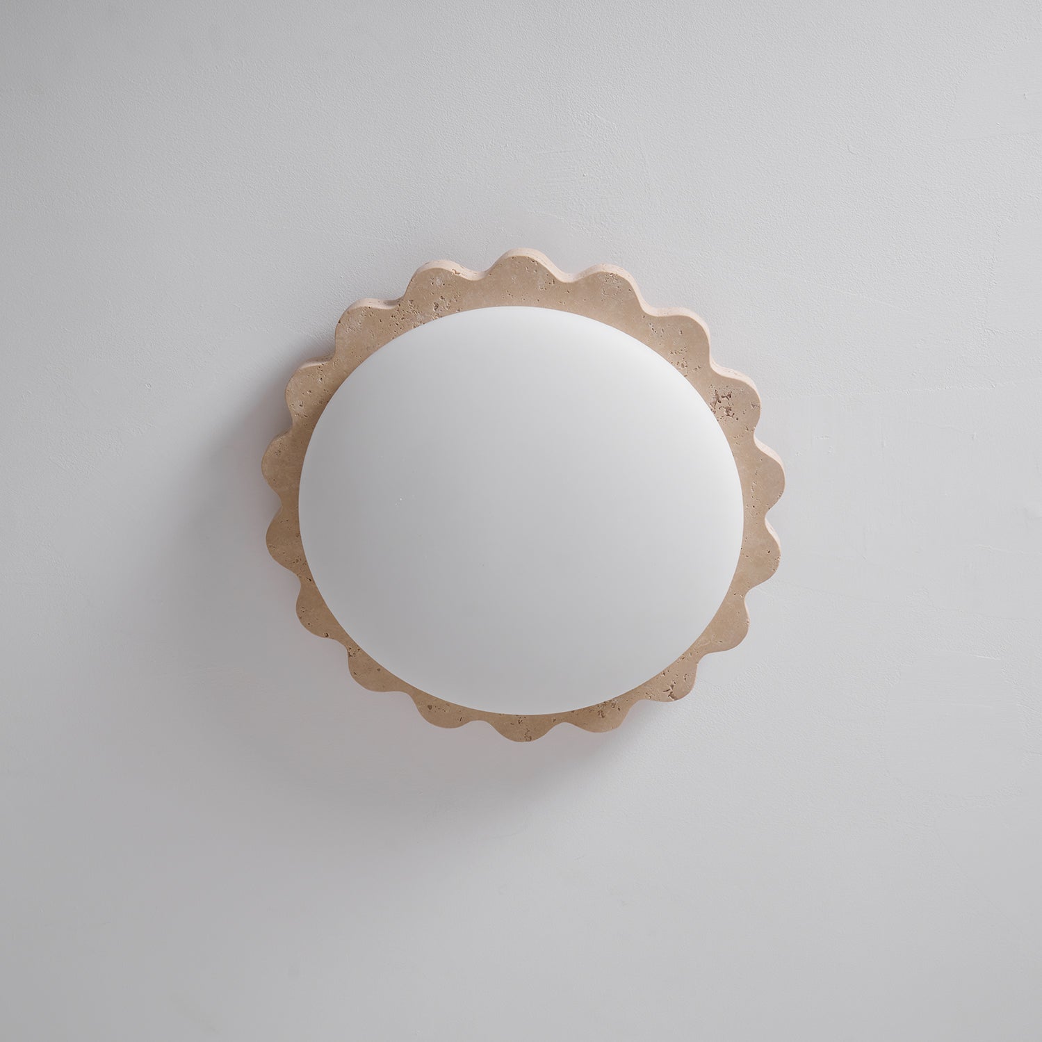 Crestwood Travertine Scallop Edge Ceiling Light