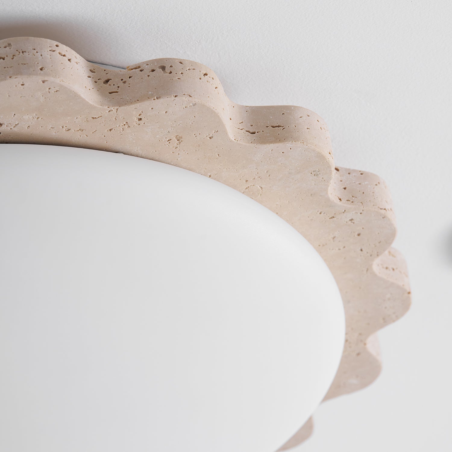 Crestwood Travertine Scallop Edge Ceiling Light