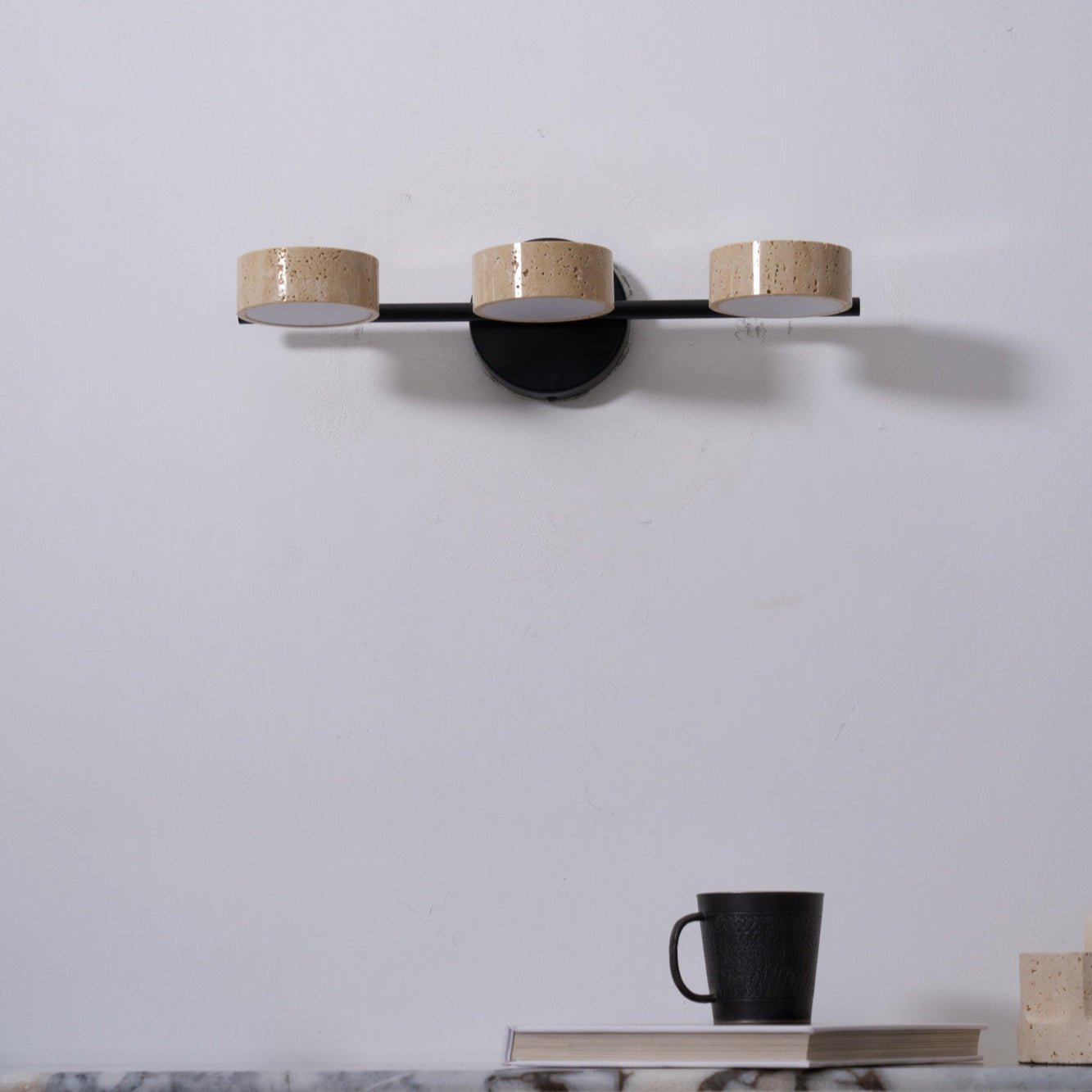 Ceshair Wall Light Multi Head Travertine Vanity Light