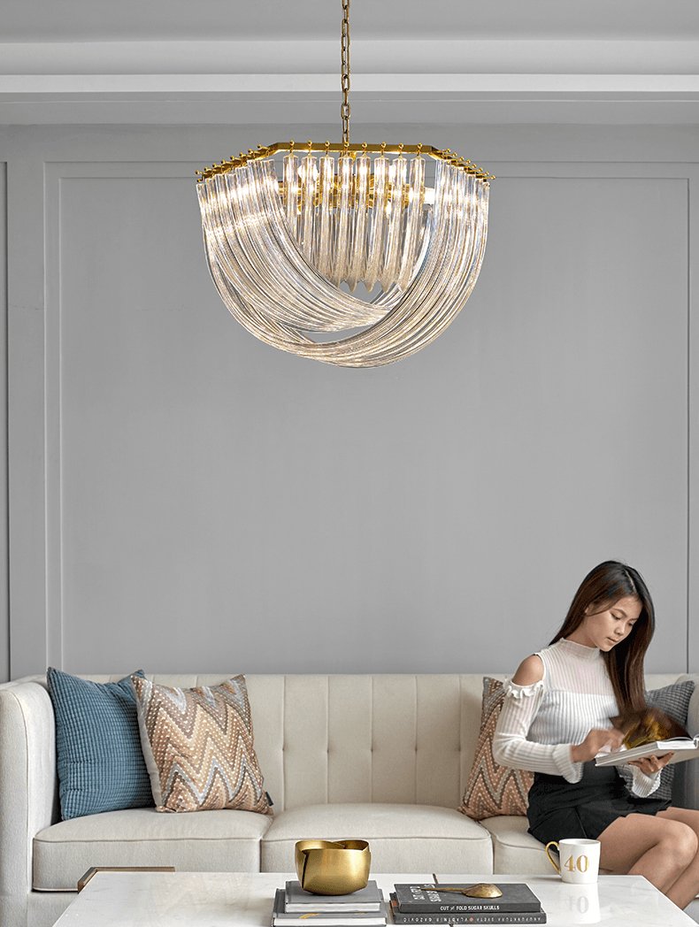 Sylnen Chandelier Clear Curved Tiered