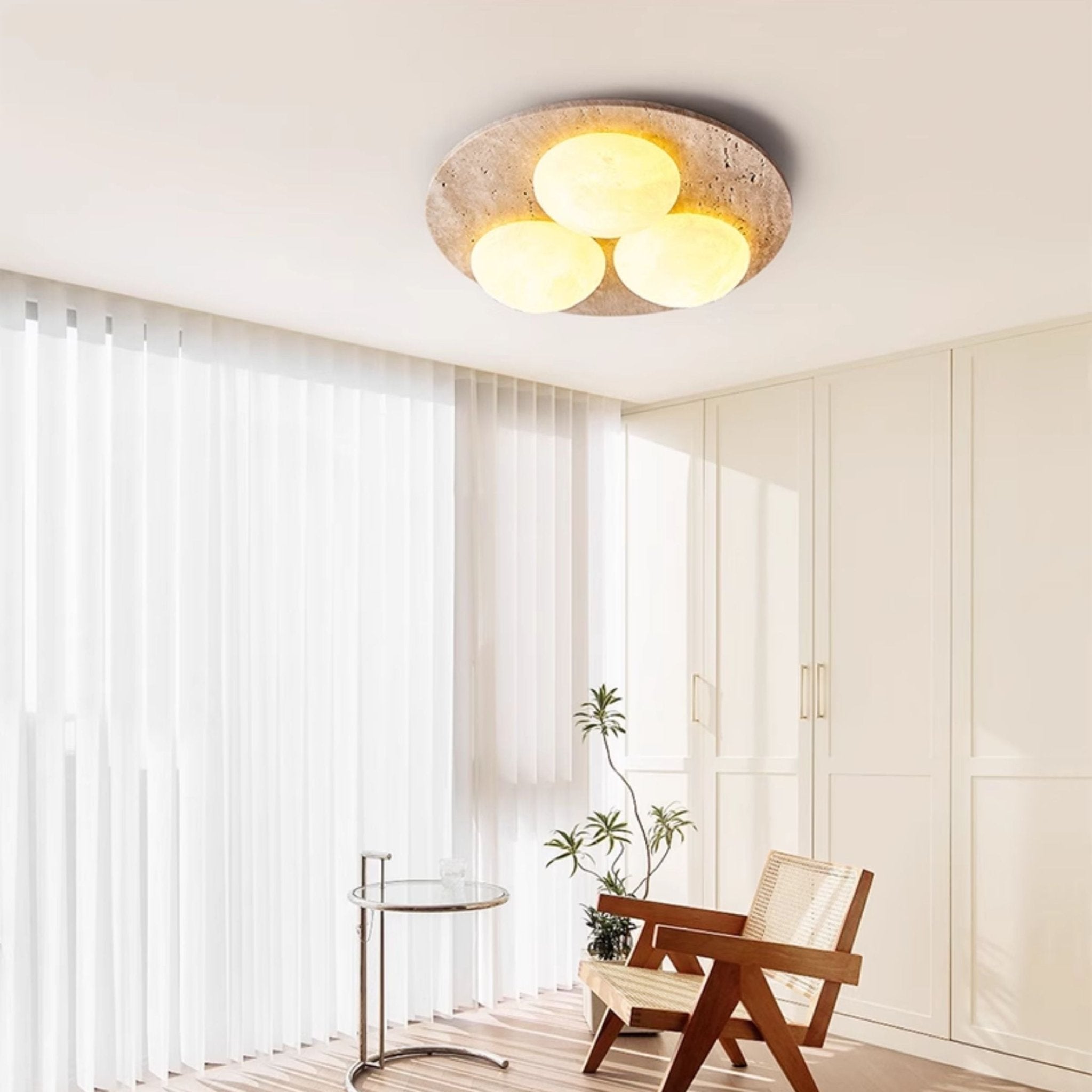 Trio Travertine Ceiling Light