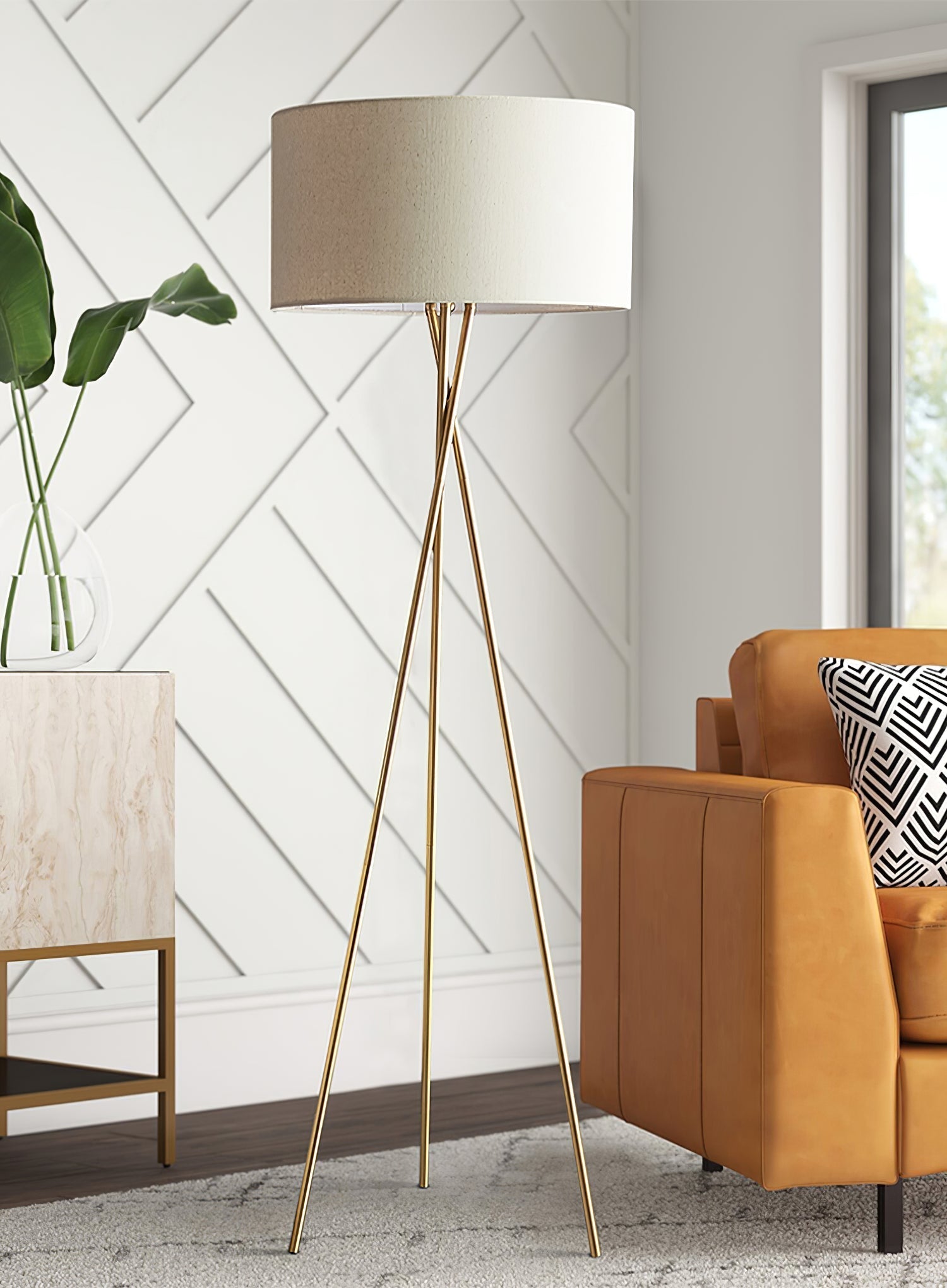 Zander Minimalist Fabric Floor Lamp