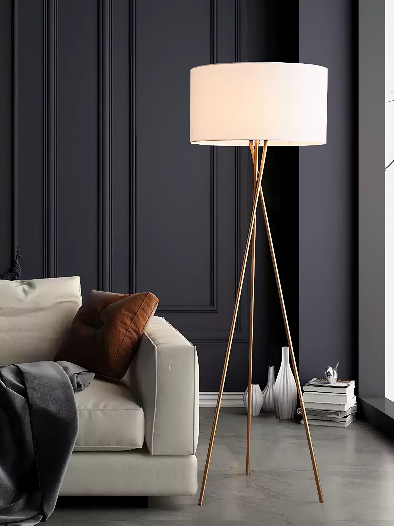 Zander Minimalist Fabric Floor Lamp