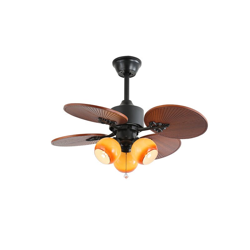 Celiira Tropical Glass Ceiling Fan Light