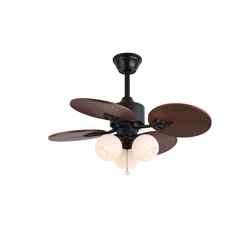Celiira Tropical Glass Ceiling Fan Light