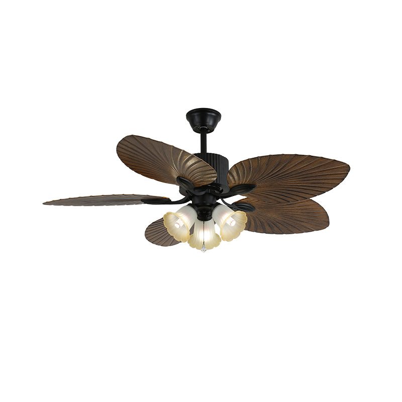 Celiira Tropical Glass Ceiling Fan Light