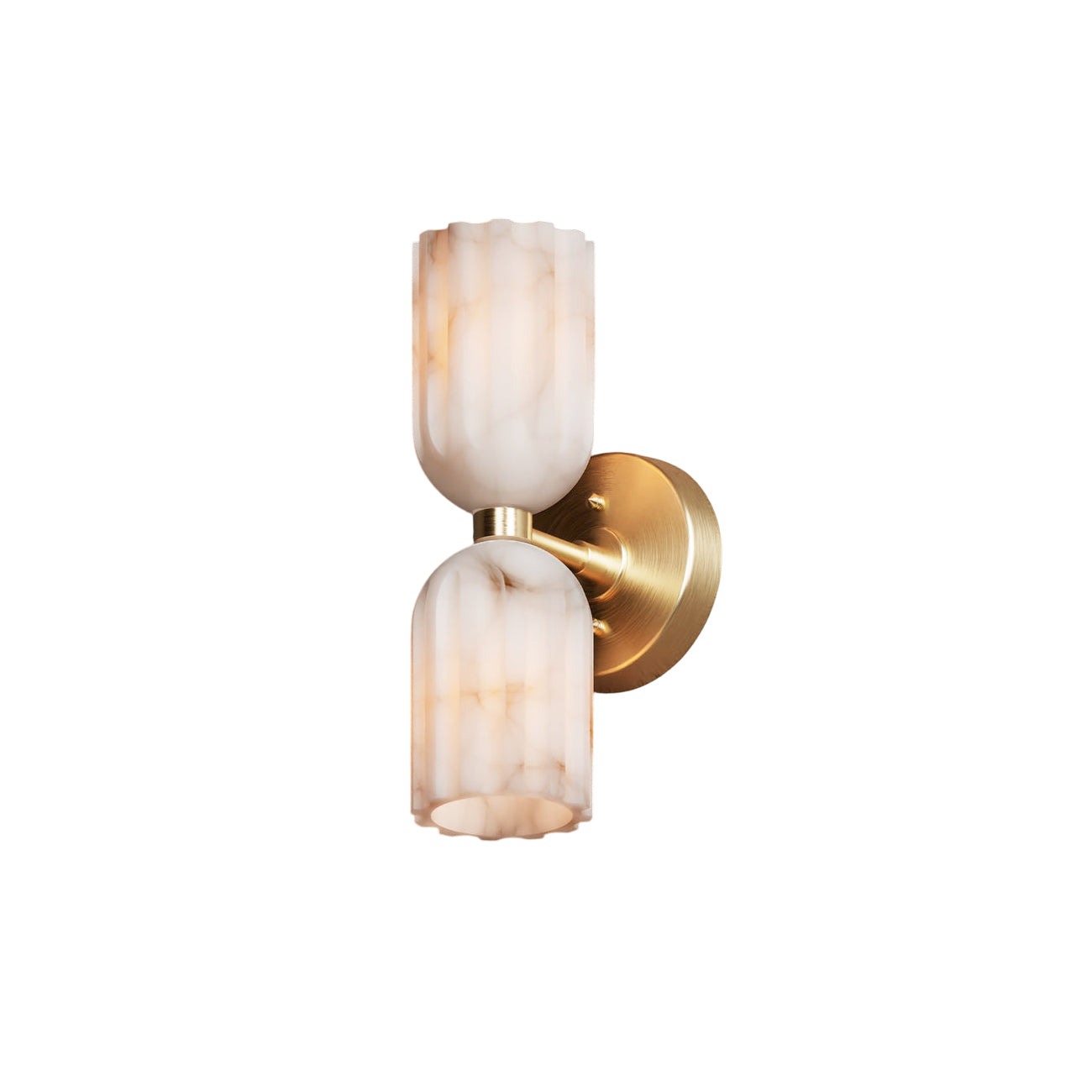Uraeeth Modern Minimalist Double Brass Alabaster Wall Lamp