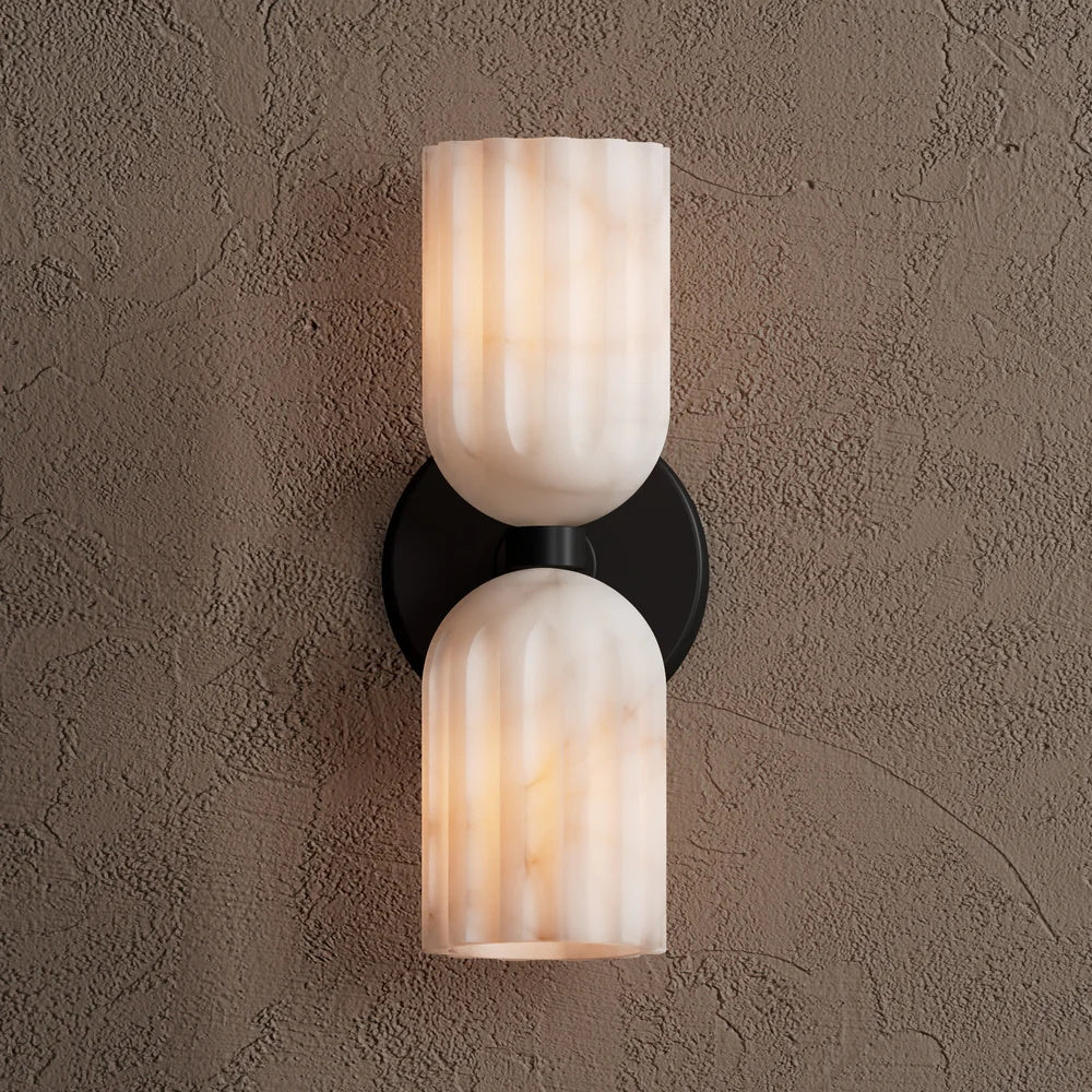 Uraeeth Modern Minimalist Double Brass Alabaster Wall Lamp