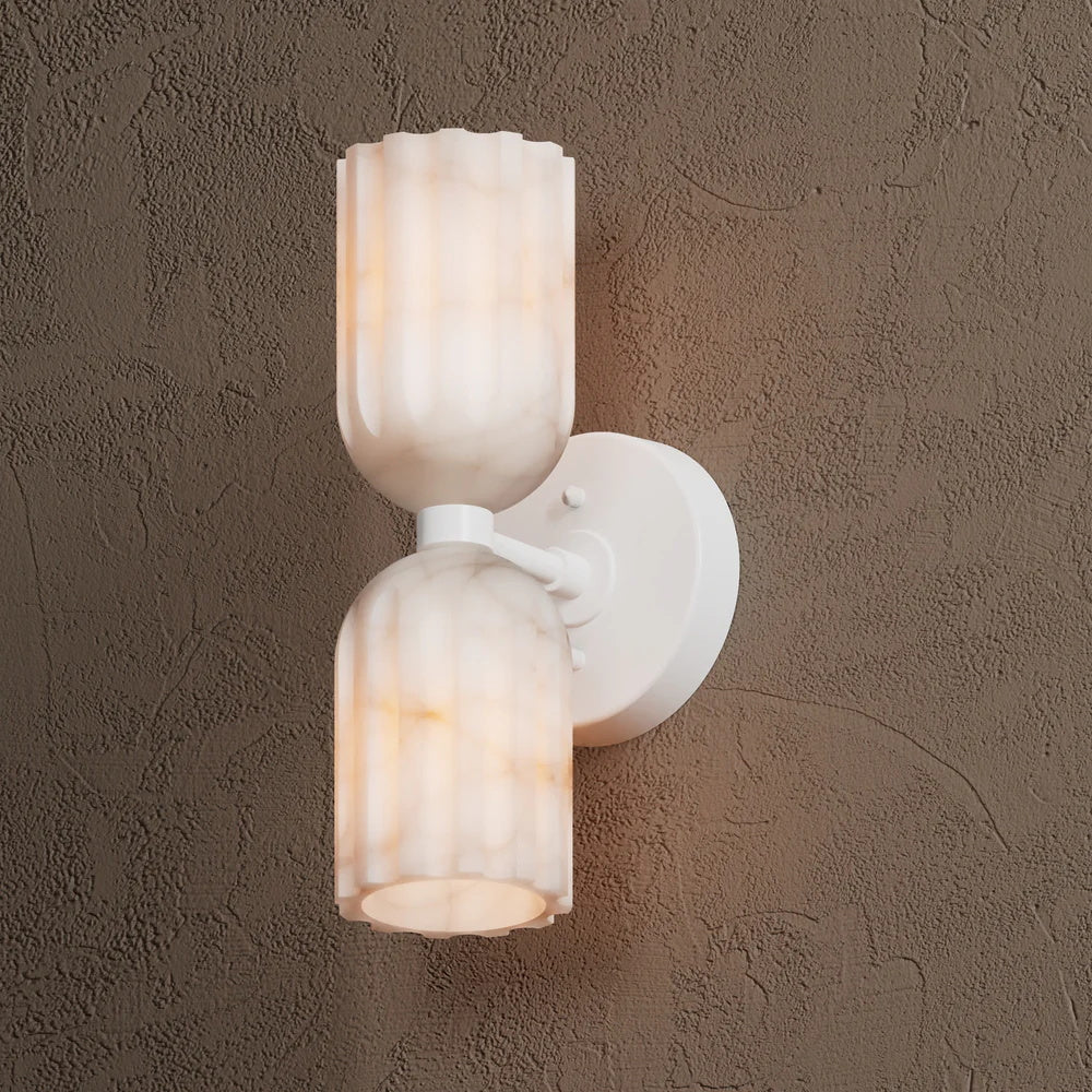 Uraeeth Modern Minimalist Double Brass Alabaster Wall Lamp