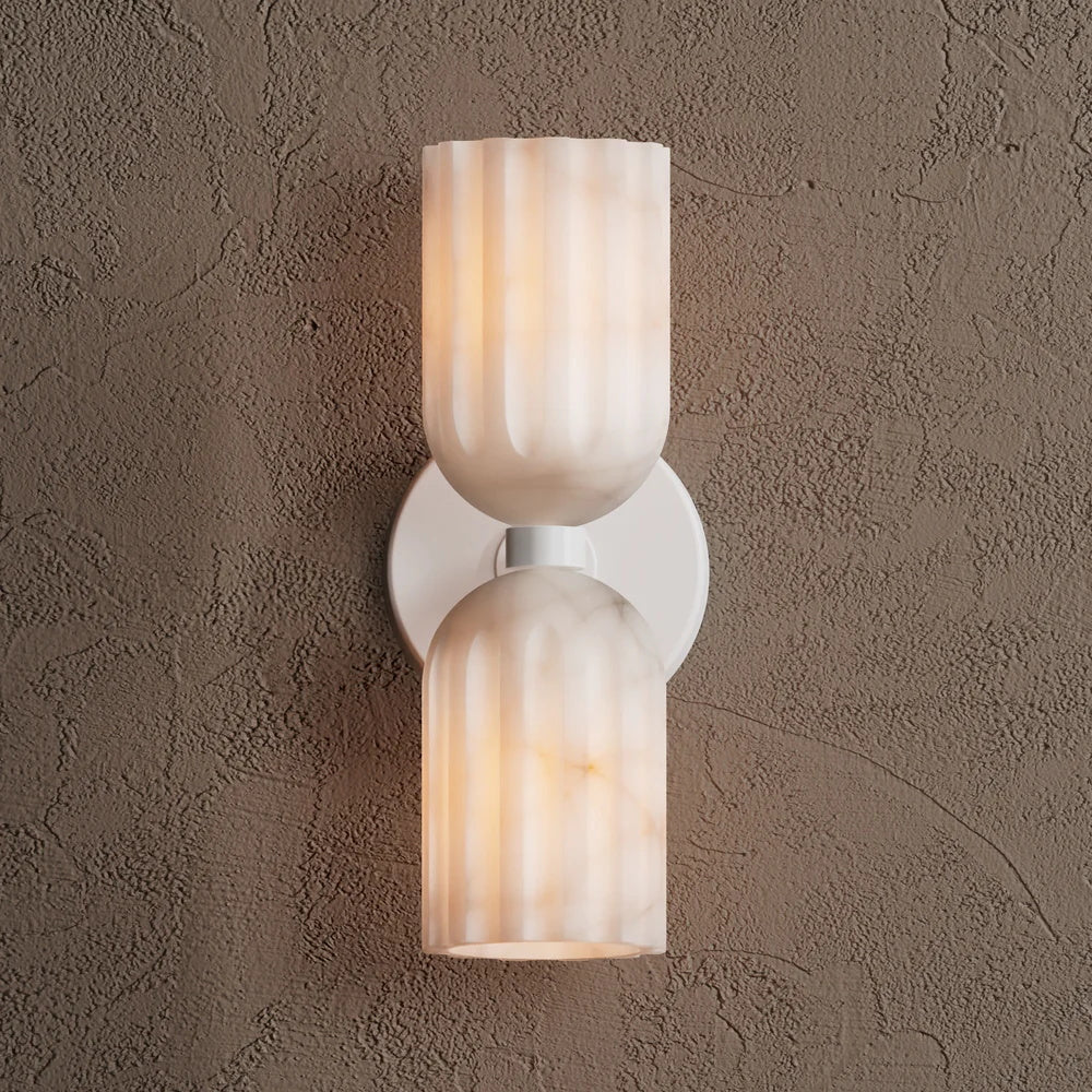 Uraeeth Modern Minimalist Double Brass Alabaster Wall Lamp