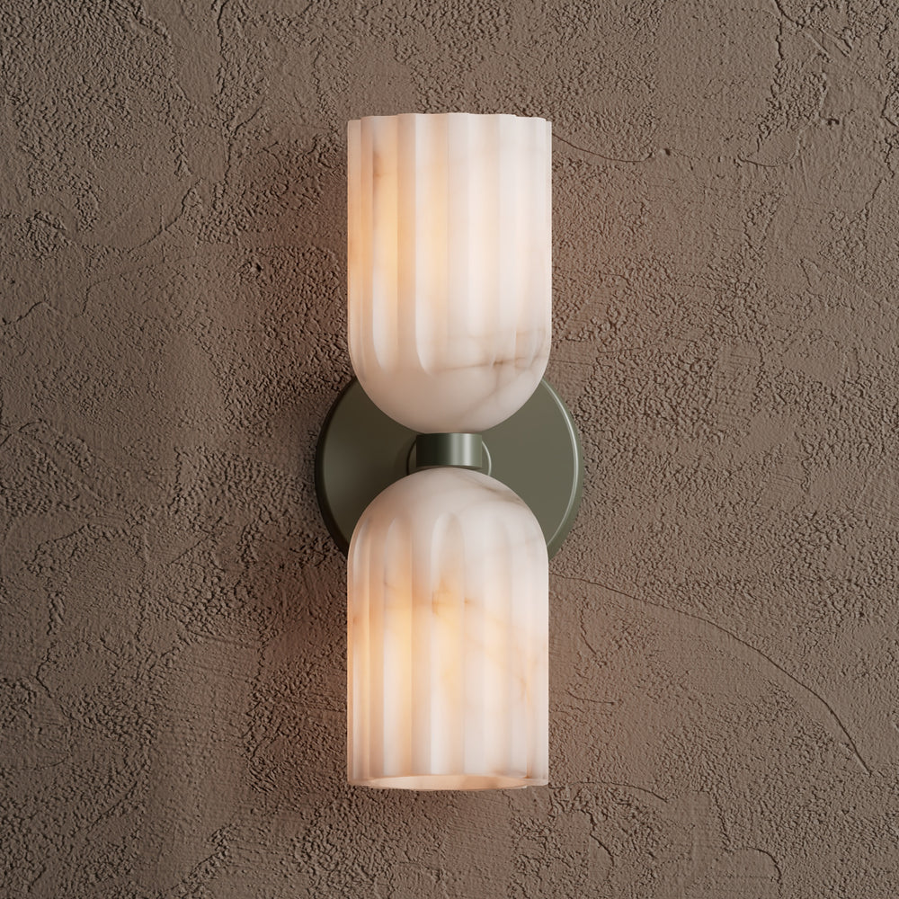 Uraeeth Modern Minimalist Double Brass Alabaster Wall Lamp