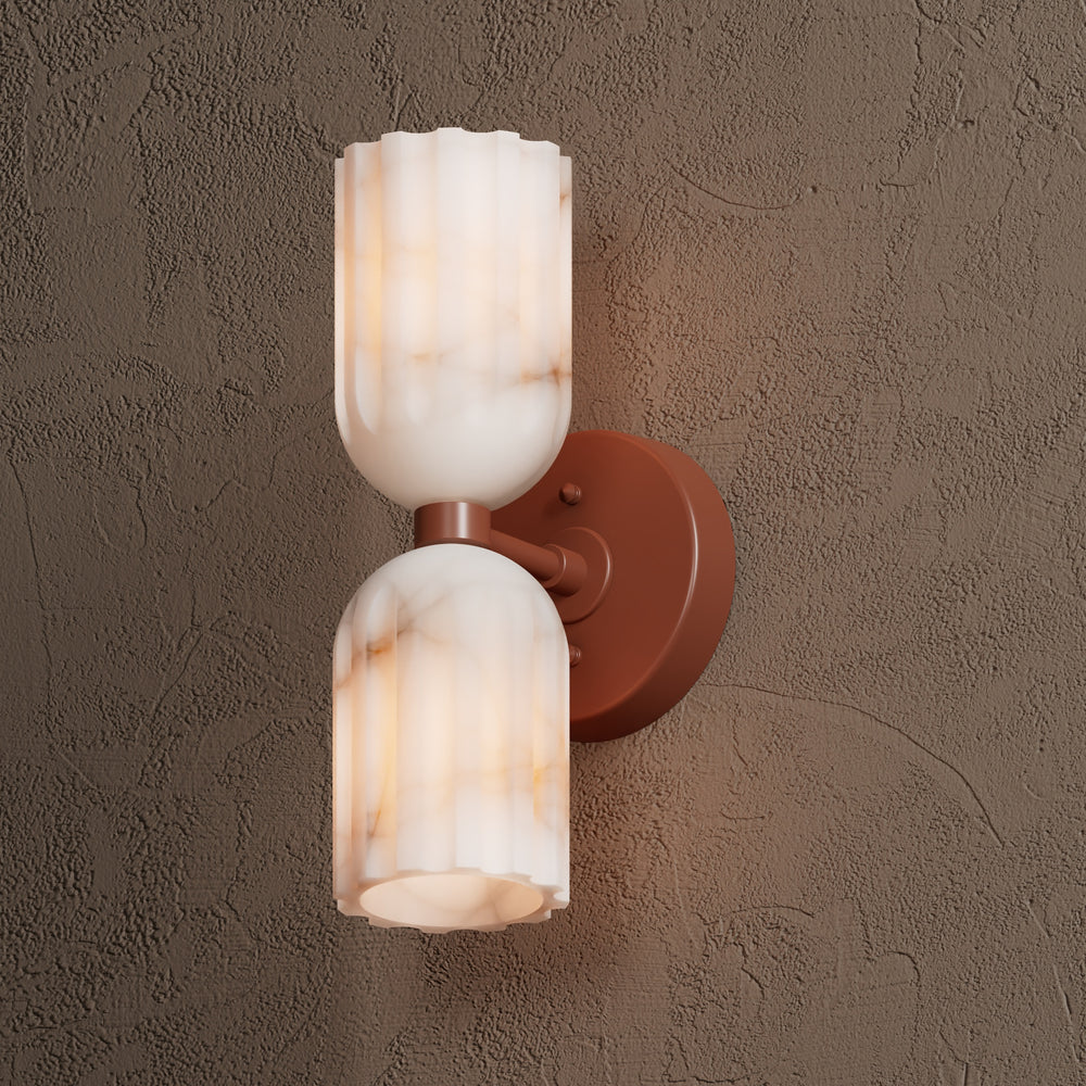 Uraeeth Modern Minimalist Double Brass Alabaster Wall Lamp