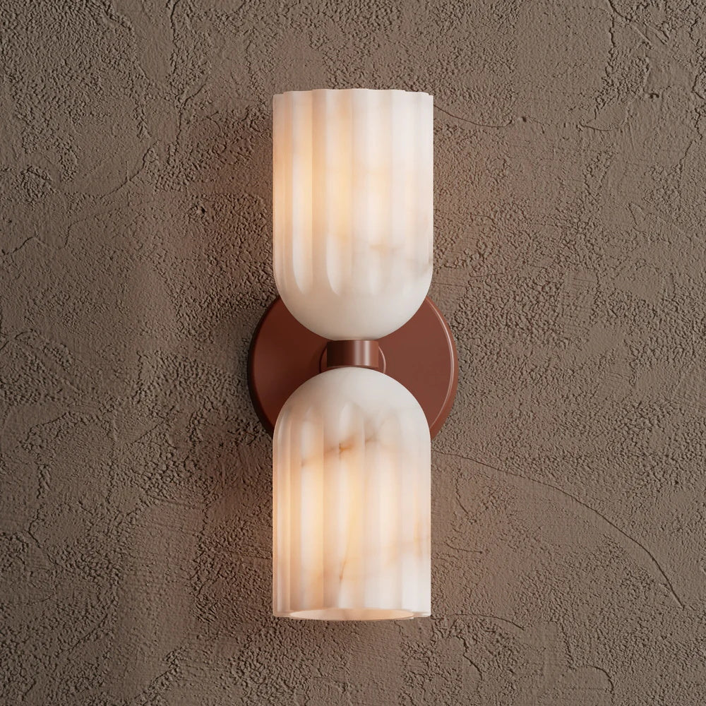Uraeeth Modern Minimalist Double Brass Alabaster Wall Lamp