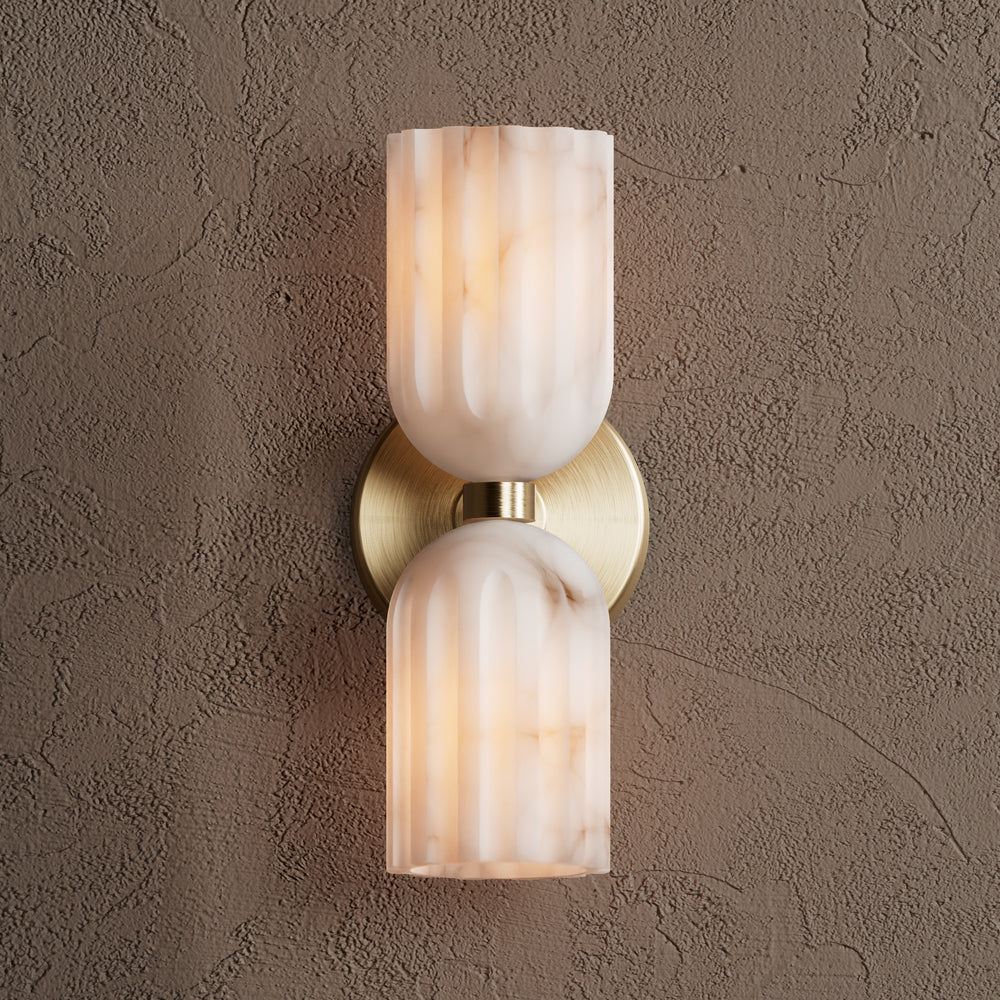 Uraeeth Modern Minimalist Double Brass Alabaster Wall Lamp