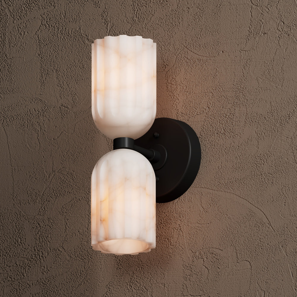 Uraeeth Modern Minimalist Double Brass Alabaster Wall Lamp