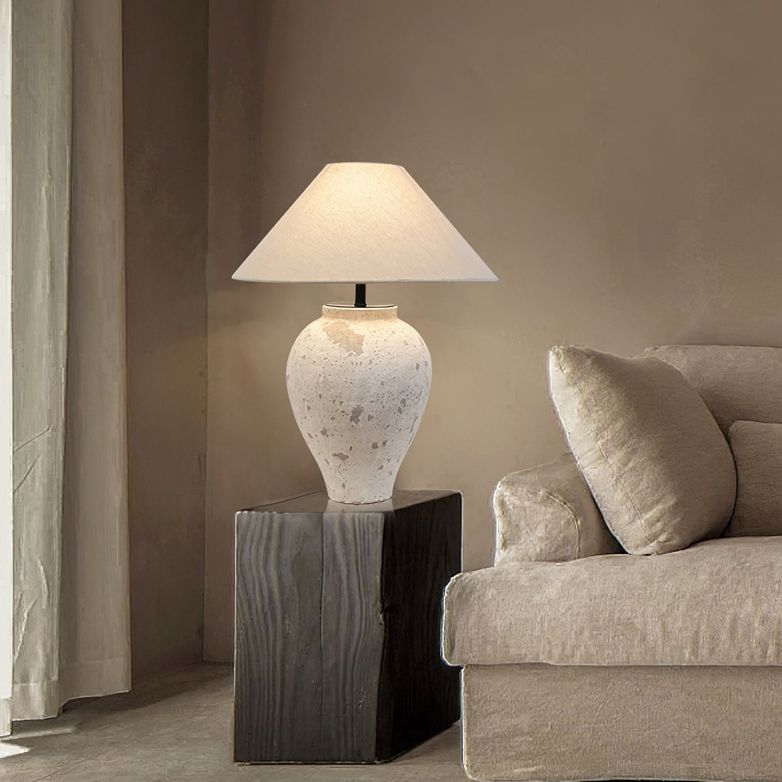 Solix Ceramics Fabric Table Lamp