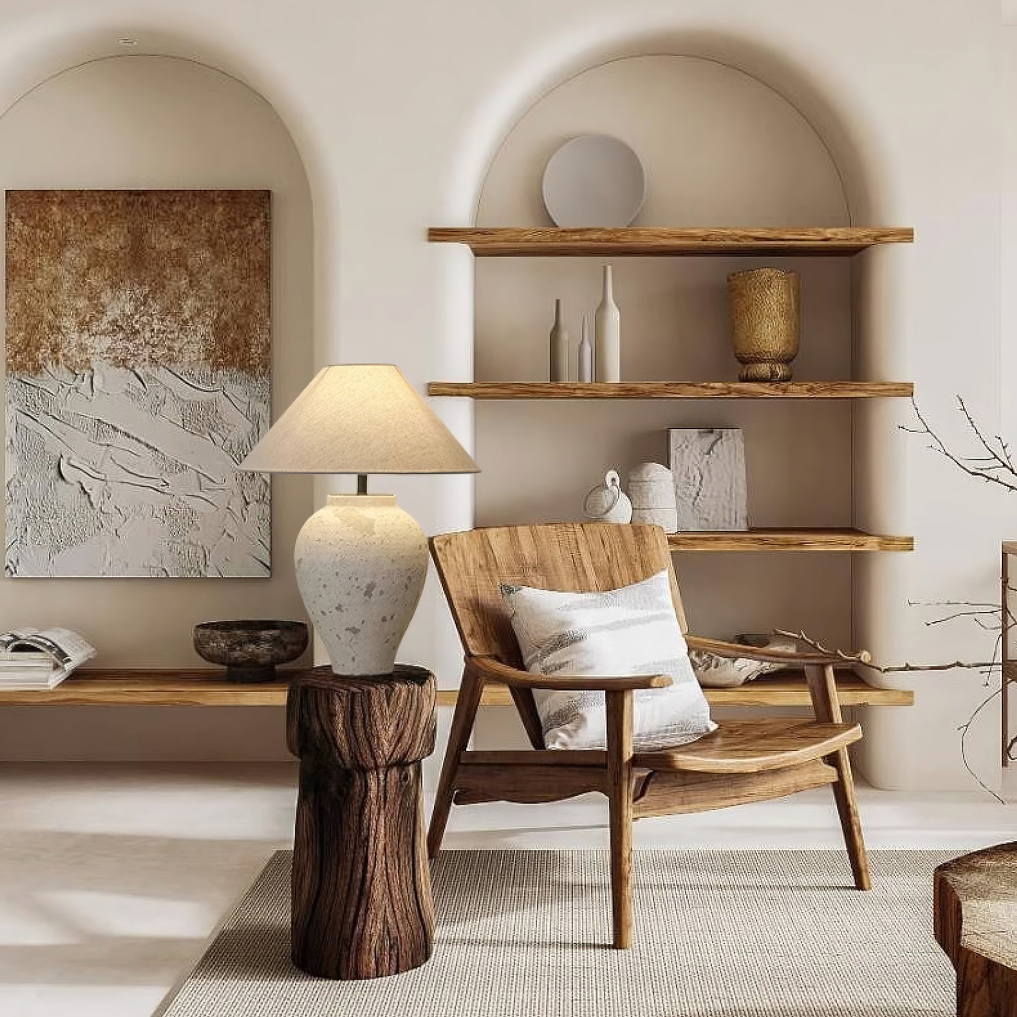 Solix Ceramics Fabric Table Lamp