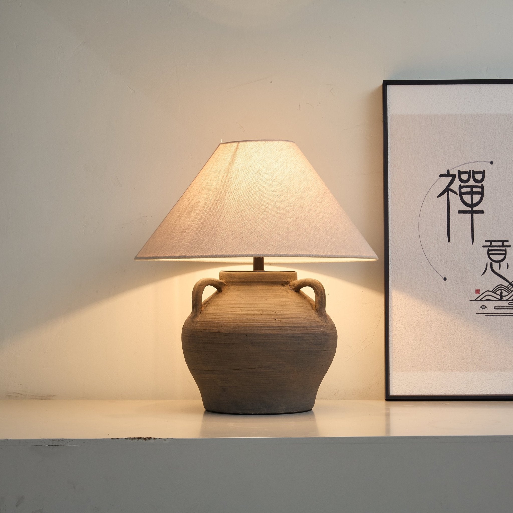 Rudric Two Handled Ceramic Jar Table Lamp