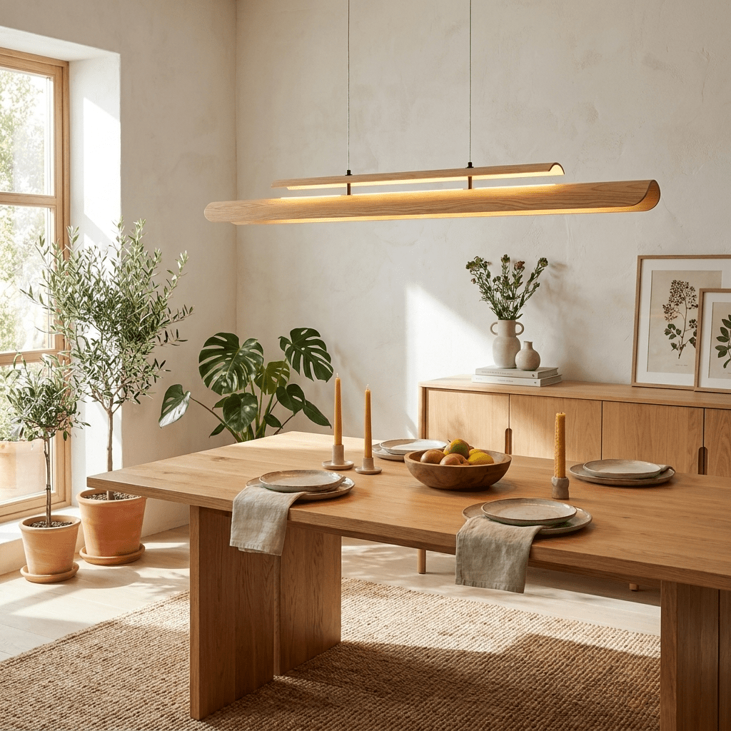 Lignelle Wood Linear Pendant Light