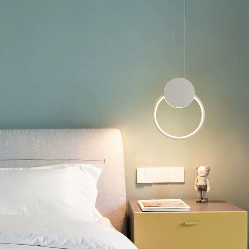 Arisha Modern Minimalist LED Hanging Pendant Lights Black White Bedroom