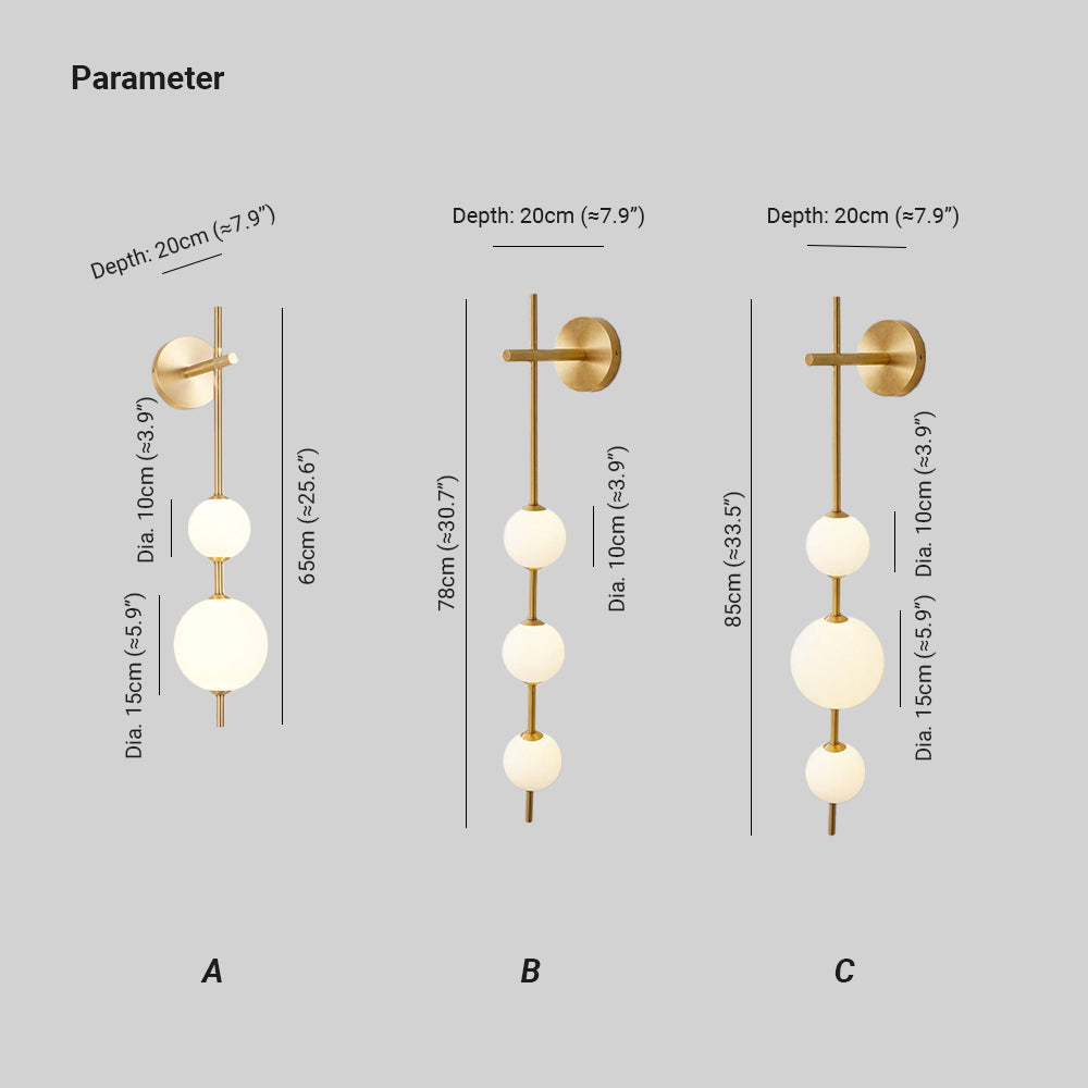 Valentina Vertical Globe Wall Light