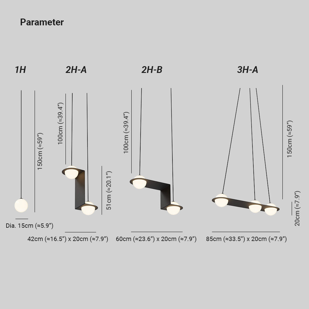 Valentina Black Glass Pendant Lamp