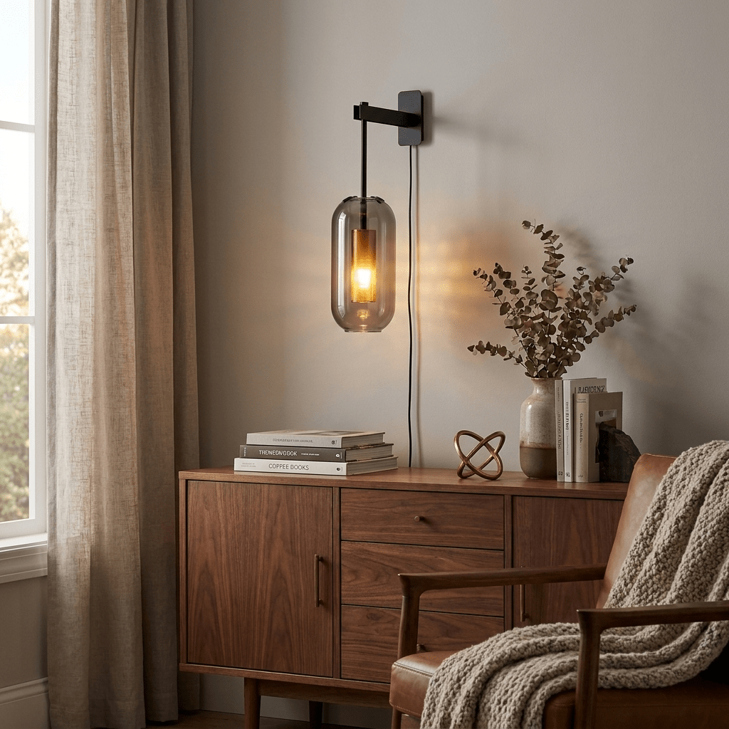 Vadim Glass Plug-in Wall Lamp