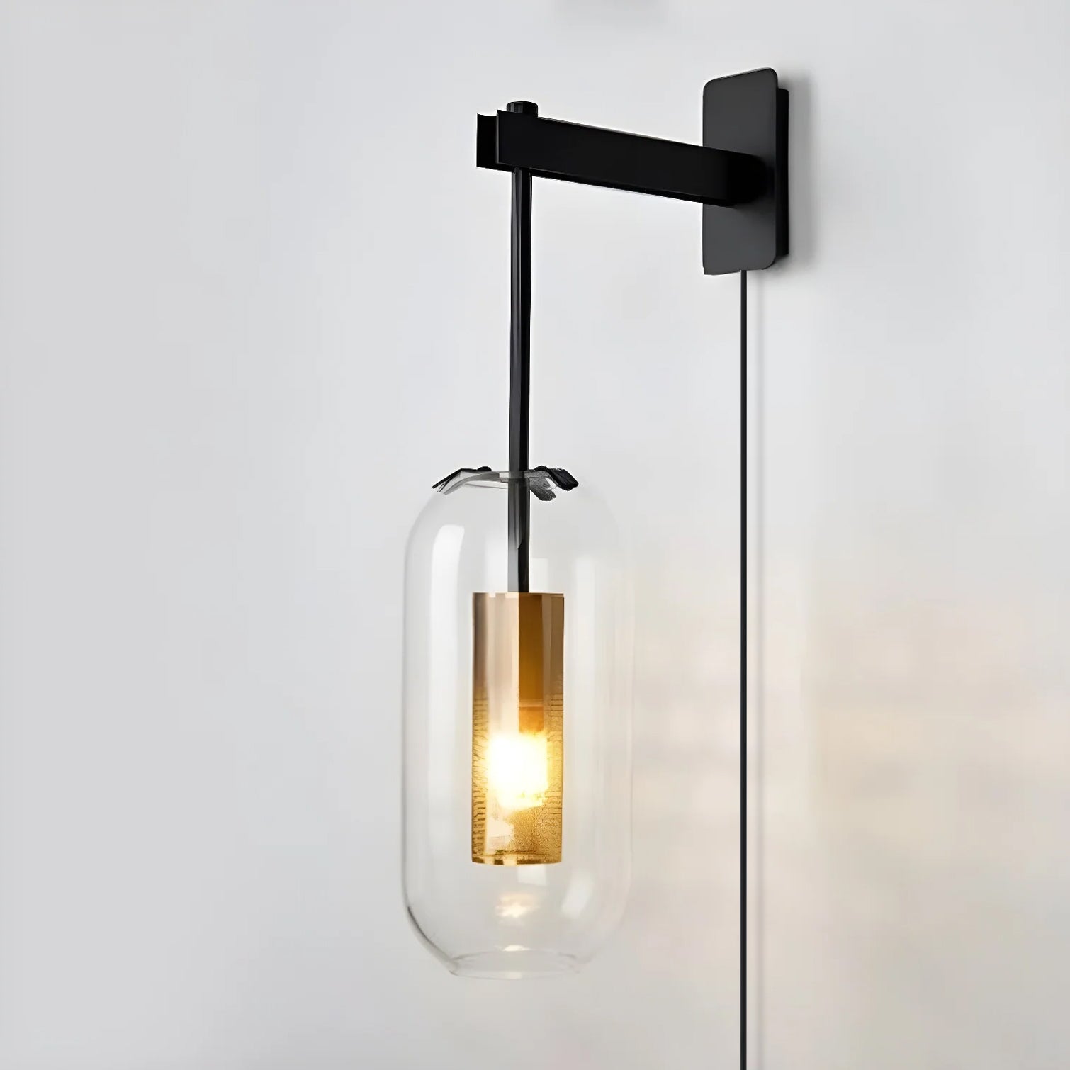 Vadim Glass Plug-in Wall Lamp