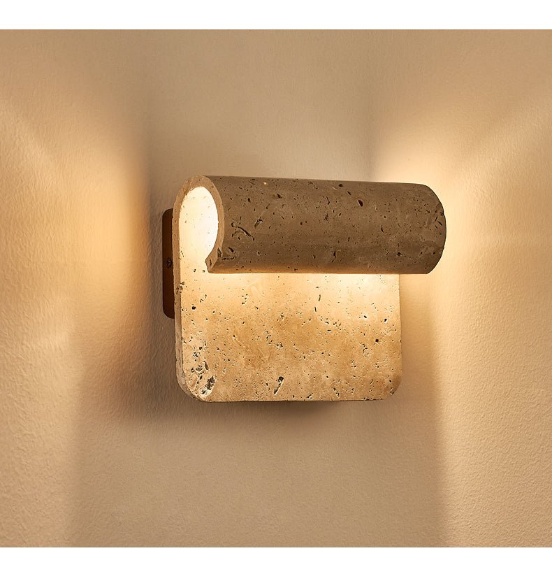 Vaelan Travertine Arc Wall Lamp