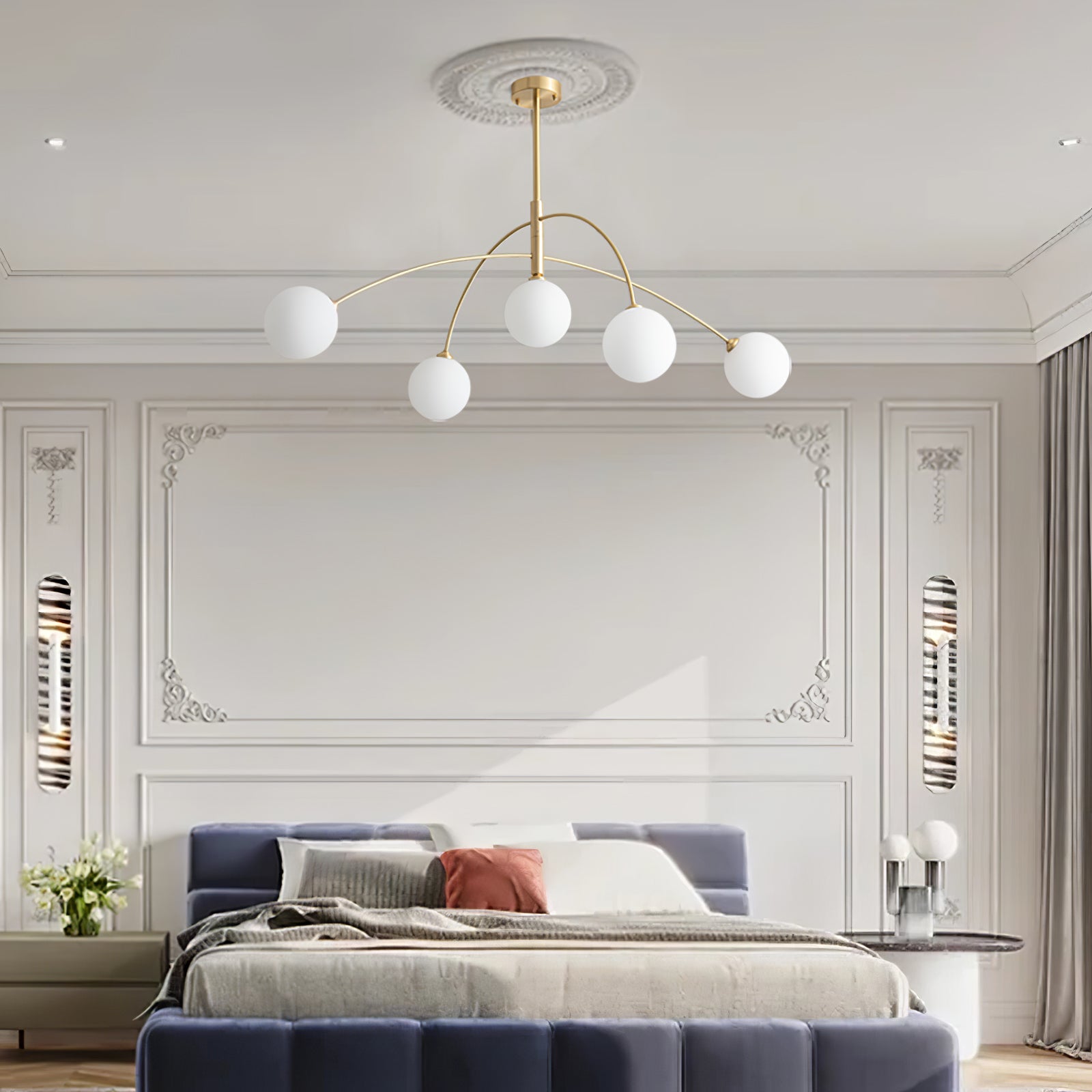 Orieliel Chandelier Valentina Arc Brass Elegant