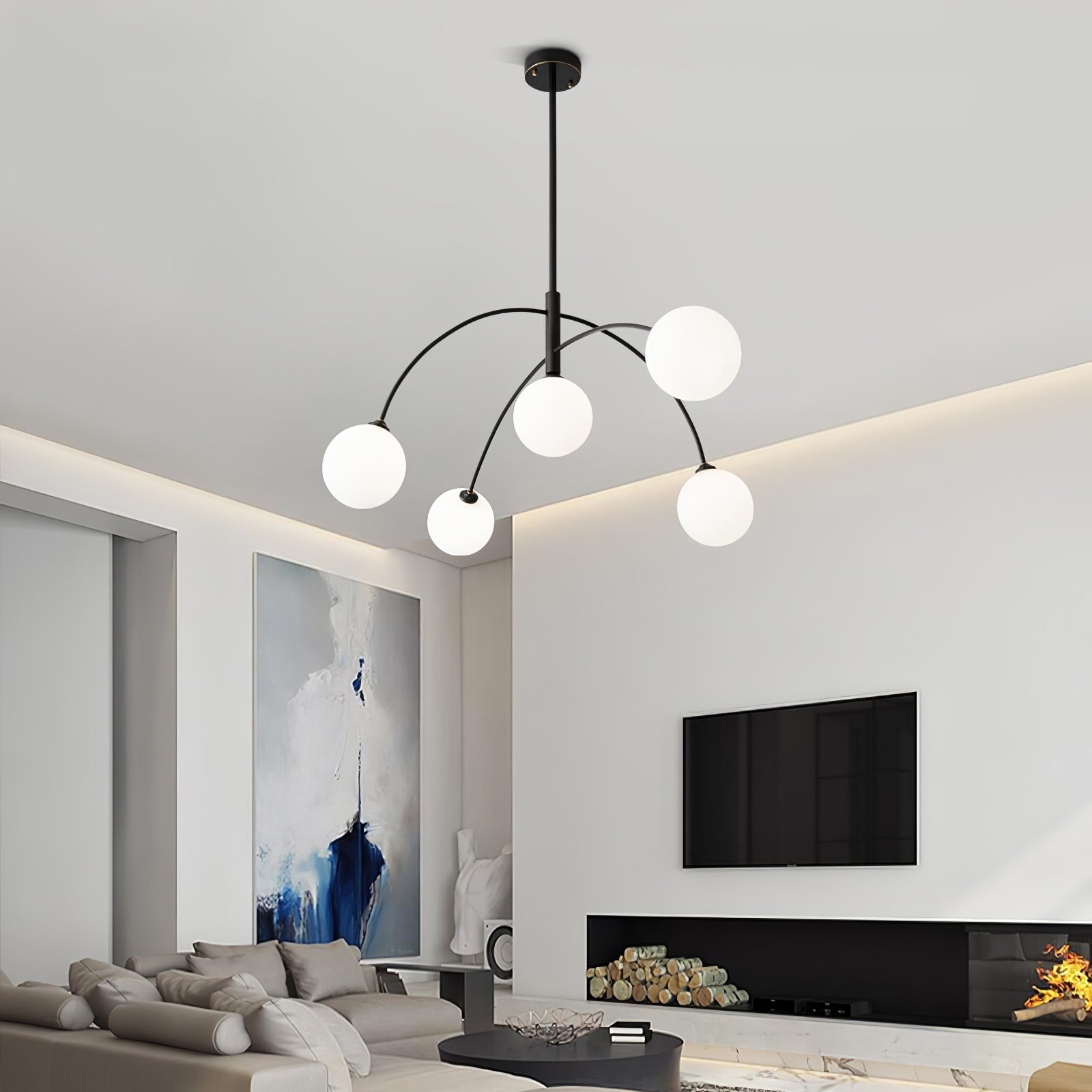 Orieliel Chandelier Valentina Arc Brass Elegant