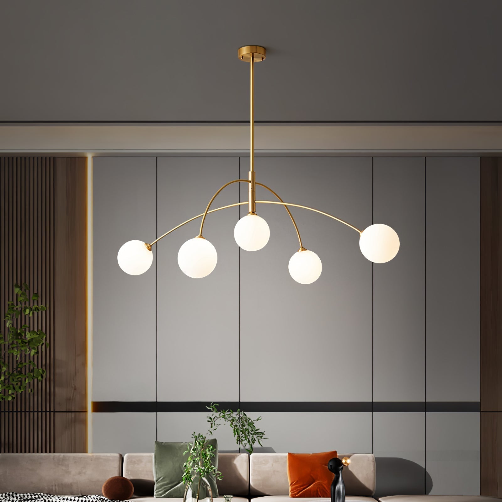 Orieliel Chandelier Valentina Arc Brass Elegant