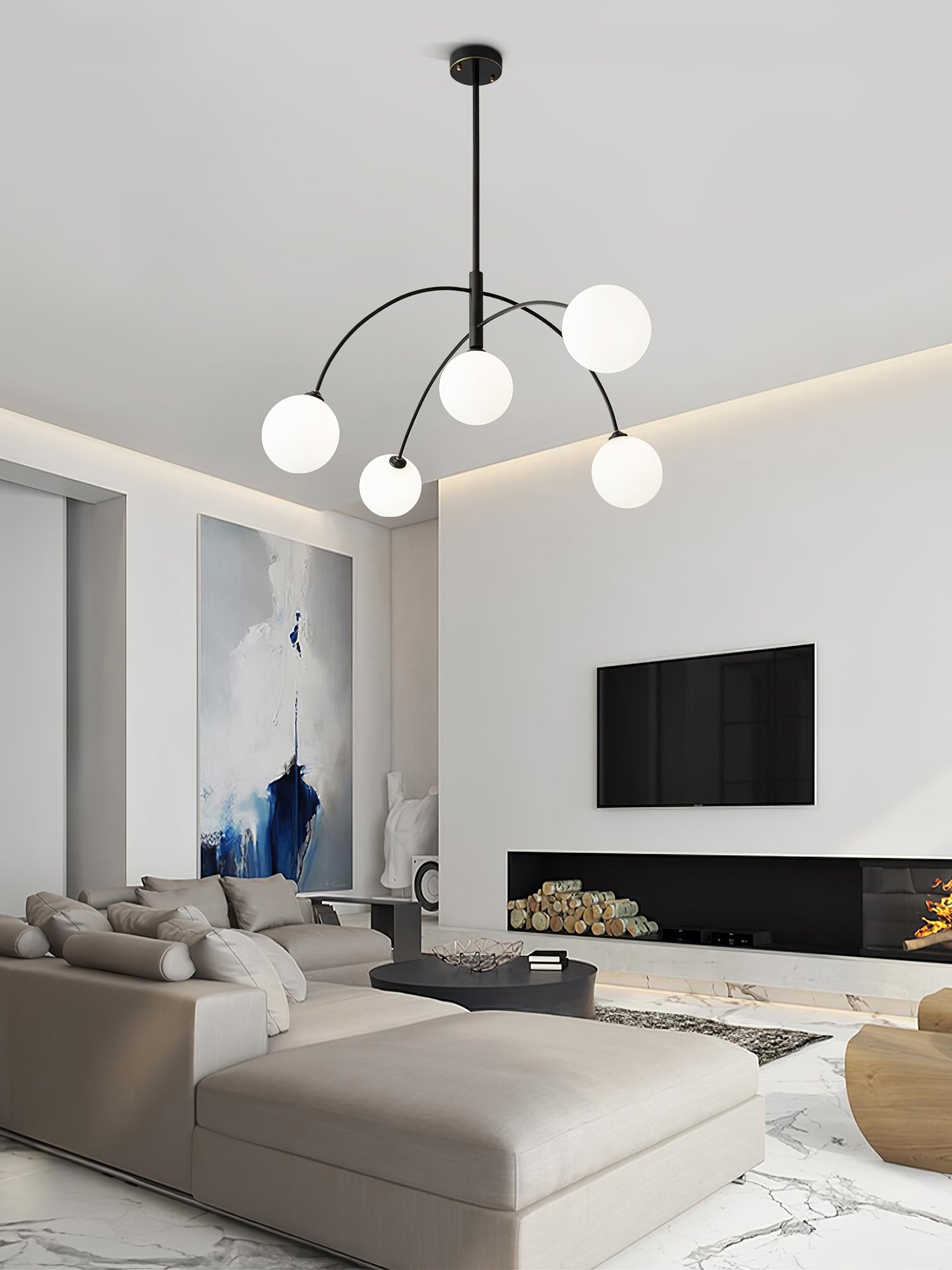 Orieliel Chandelier Valentina Arc Brass Elegant