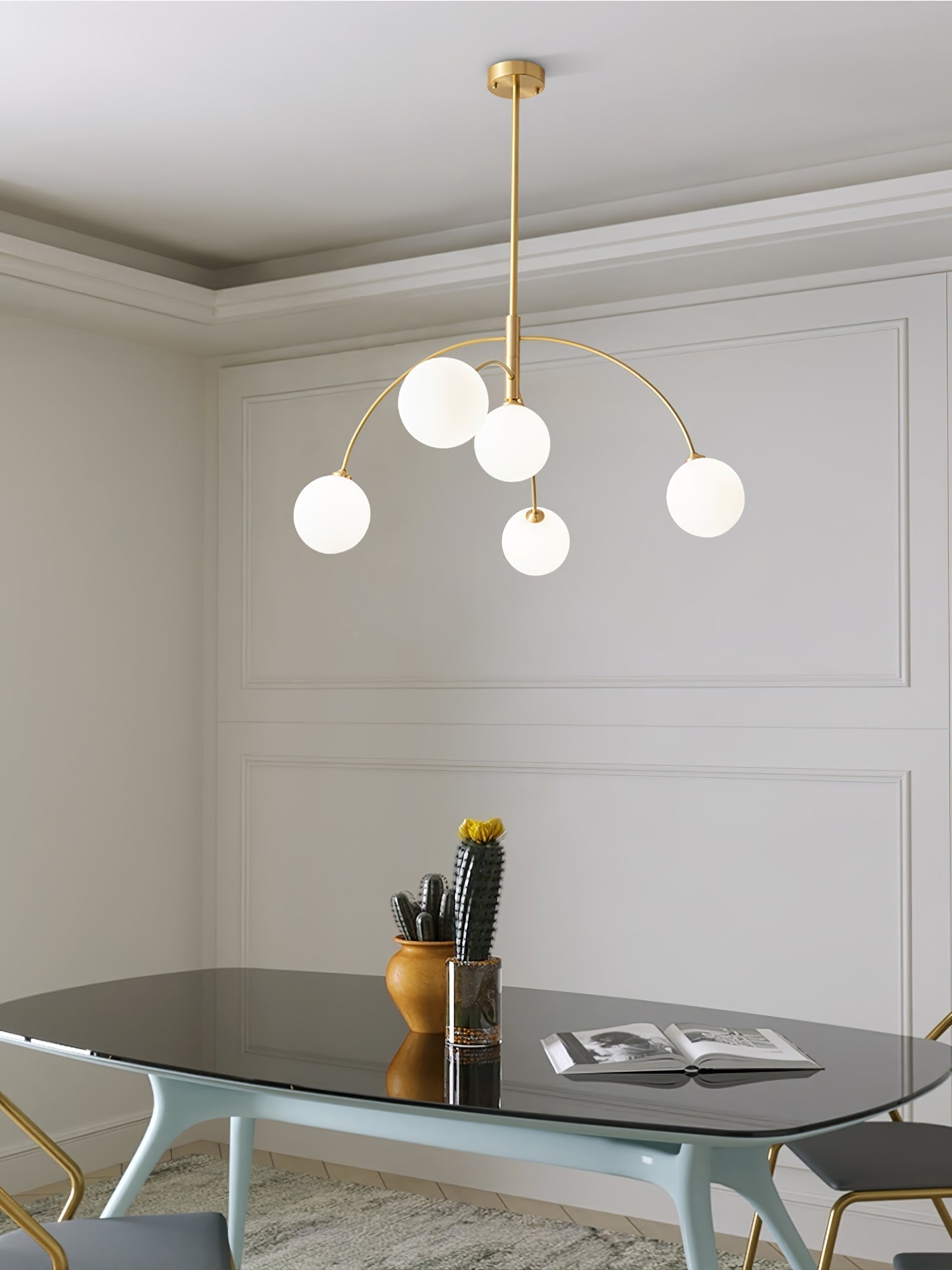 Orieliel Chandelier Valentina Arc Brass Elegant